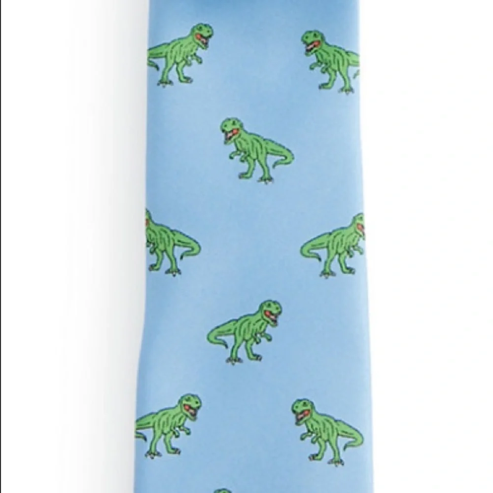 Chaps Boys Solid Dinosaur Print 48” Tie